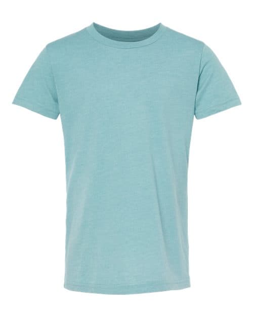 Youth CVC Jersey Tee — Heather Blue Lagoon