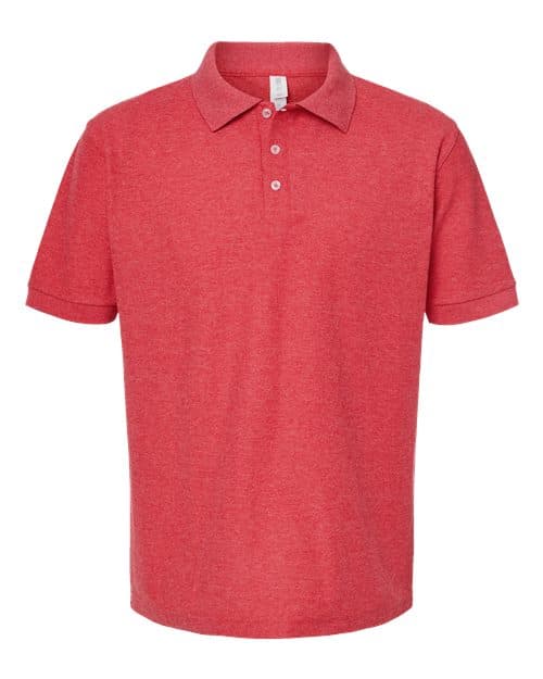 Men's 50/50 Sport Pique Polo — Heather Red
