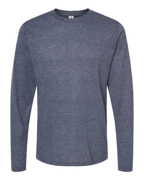Unisex Poly-Rich Long Sleeve T-Shirt — Heather Navy