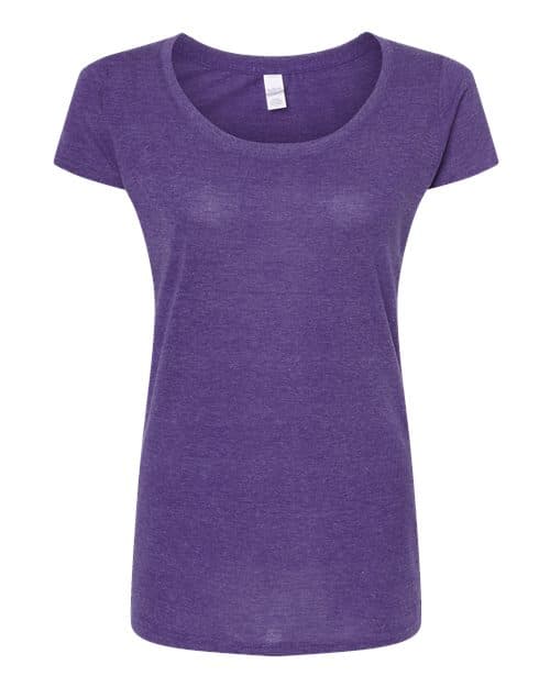 Women's Poly-Rich Scoop Neck T-Shirt — Heather Purple