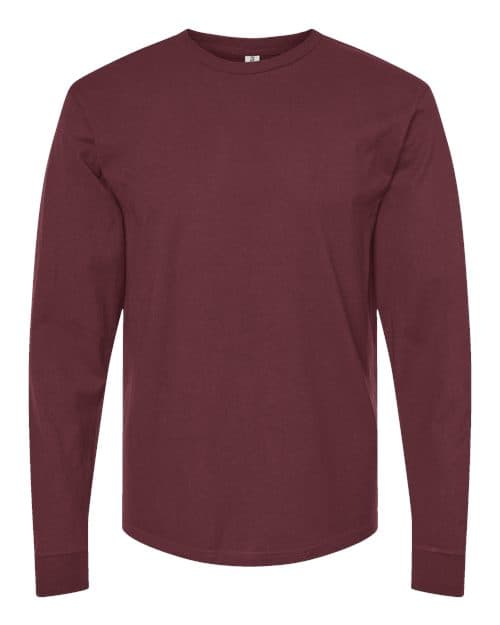 Unisex Heavyweight Jersey Long Sleeve T-Shirt — Burgundy