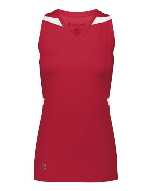Women's PR Max Compression Racerback Jersey — Scarlet/ White