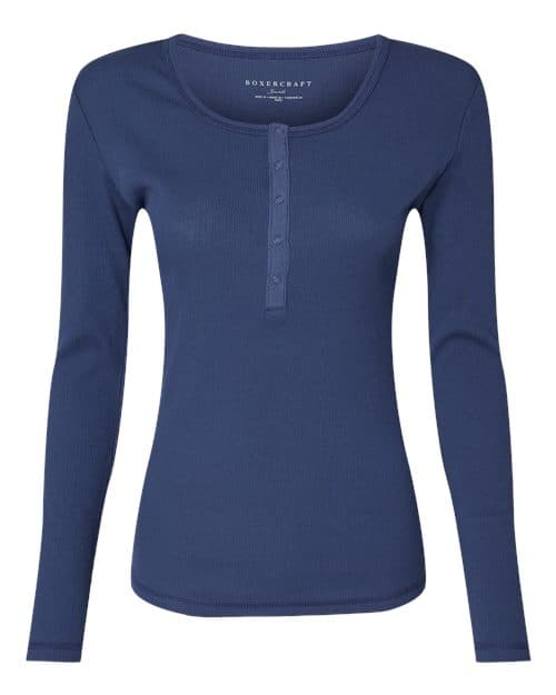 Women's Harper Long Sleeve Henley — Navy