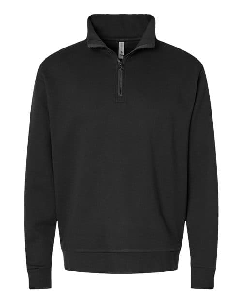 Unisex Fleece Quarter-Zip Pullover — Black
