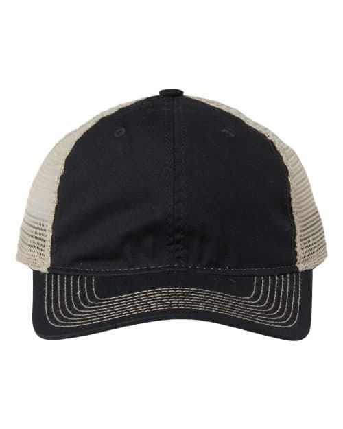 Soft Trucker Cap — Black/ Khaki
