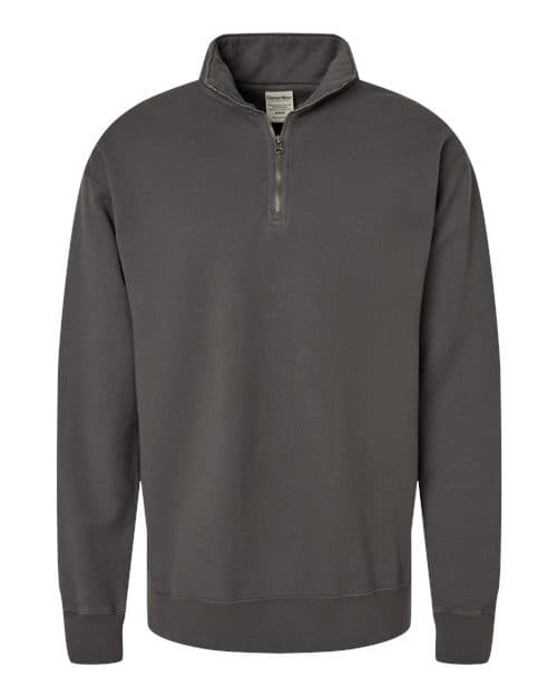 Unisex Garment-Dyed Quarter-Zip Sweatshirt — New Railroad Grey