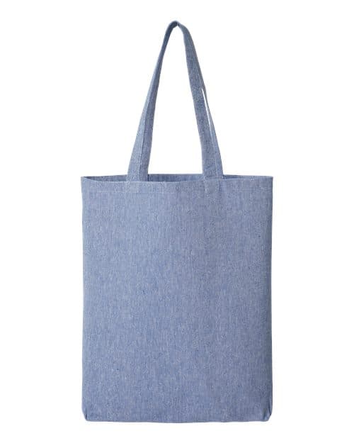 Midweight Recycled Gusseted Tote — Heather Medium Blue