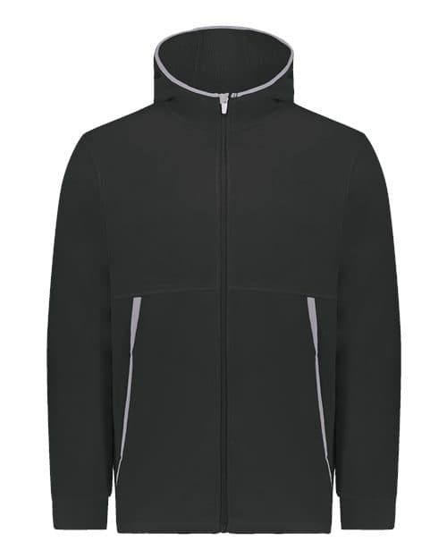 Youth Eco Revive™ Polar Fleece Hooded Full-Zip Jacket — Black