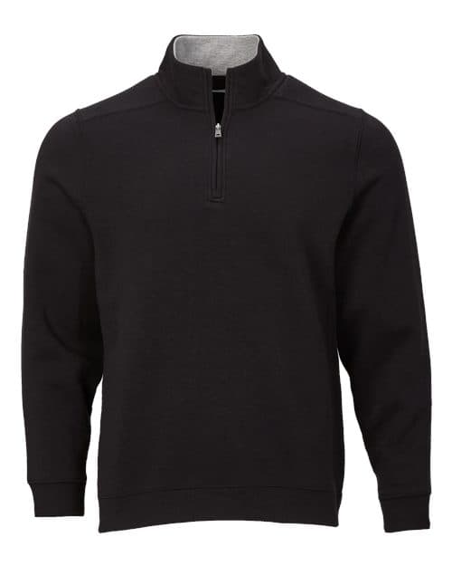 Unisex Fleece Quarter-Zip Pullover — Black