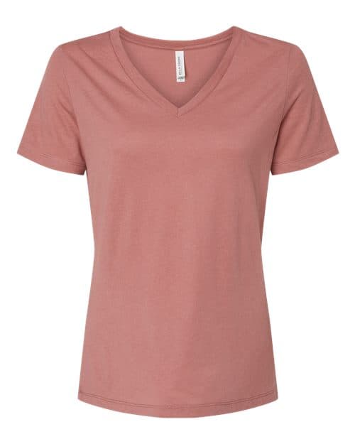 Women's Relaxed Triblend V-Neck Tee — Mauve Triblend