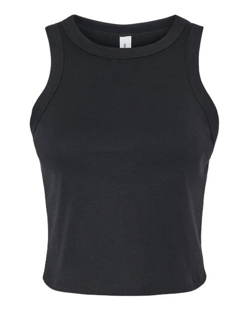 Women's Micro Rib Racer Tank — Solid Black Blend