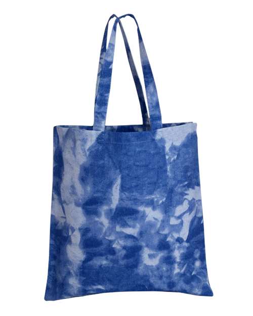 Tie-Dyed Canvas Tote Bag — Cloudy Blue