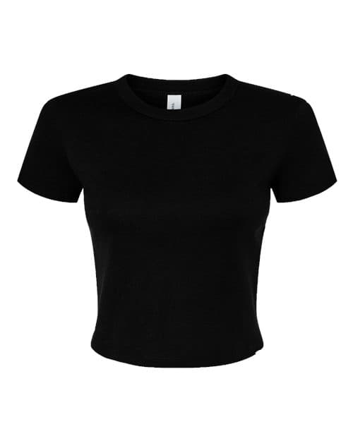 Women's Micro Rib Baby Tee — Solid Black Blend