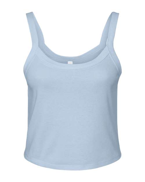 Women's Micro Rib Spaghetti Strap Tank — Solid Baby Blue Blend