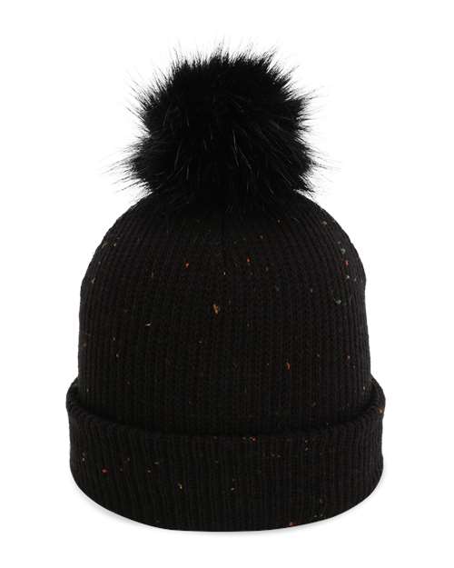 The Montage Pom Cuffed Beanie — Black