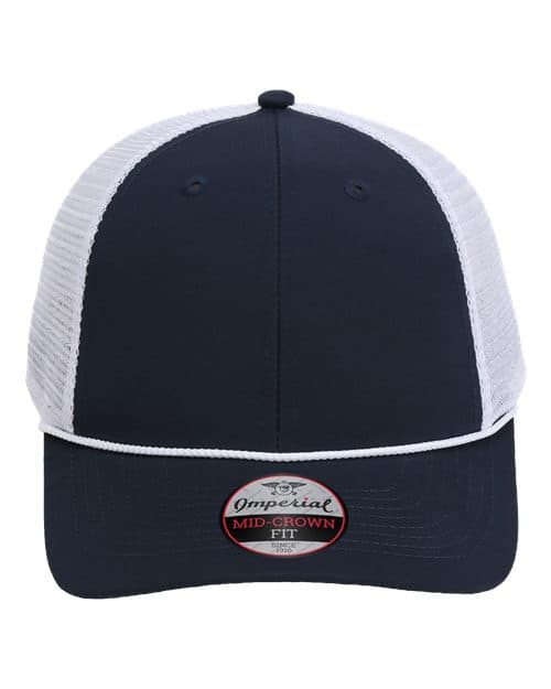 The Night Owl Performance Rope Cap — Navy/ White