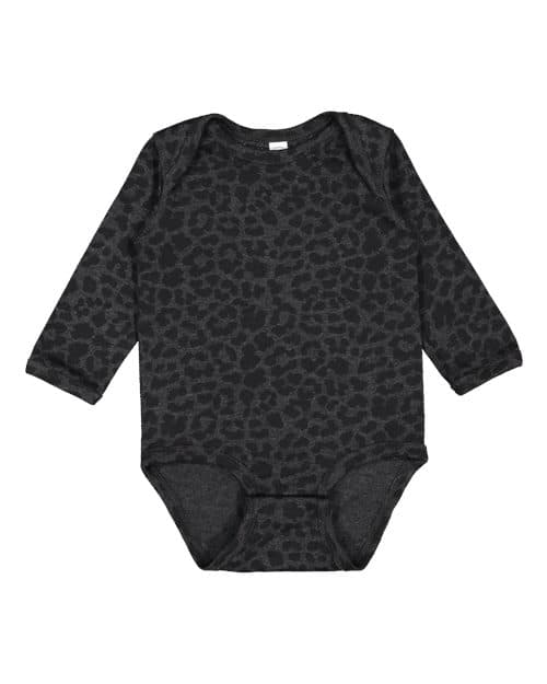 Infant Fine Jersey Long Sleeve Bodysuit — Black Leopard