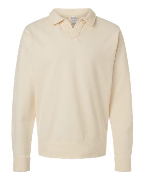 Unisex Garment-Dyed Polo Collar Sweatshirt
