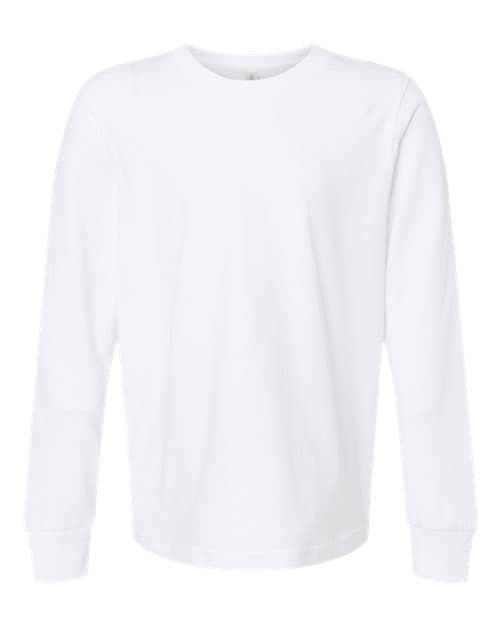 Youth Cotton Long Sleeve T-Shirt — White