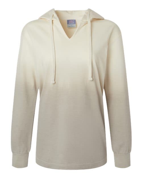Women's French Terry Ombré Hooded Sweatshirt — Ecru/ Atmosphere