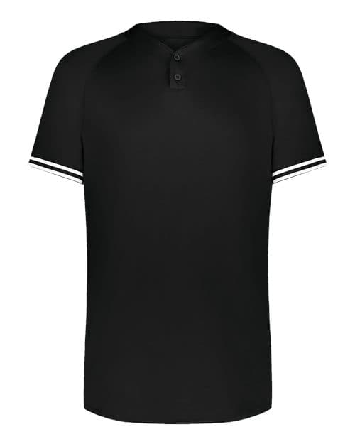 Youth Cutter Henley Jersey — Black/ White