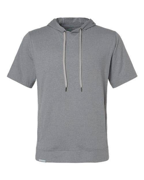 Men's Eco Revive™ Ventura Soft Knit Short Sleeve Hooded Sweatshirt — Grey Heather
