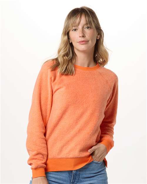 Women's Fleece Out Crewneck Pullover — Mandarin