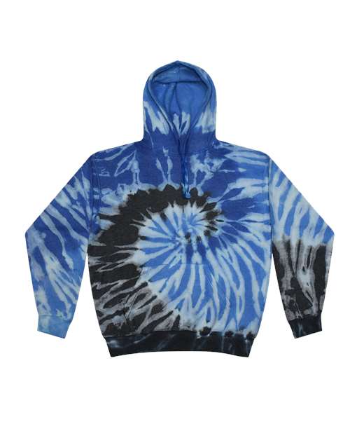 Unisex Tie-Dyed Cloud Inside-Out Fleece Hooded Sweatshirt — Blue Ocean