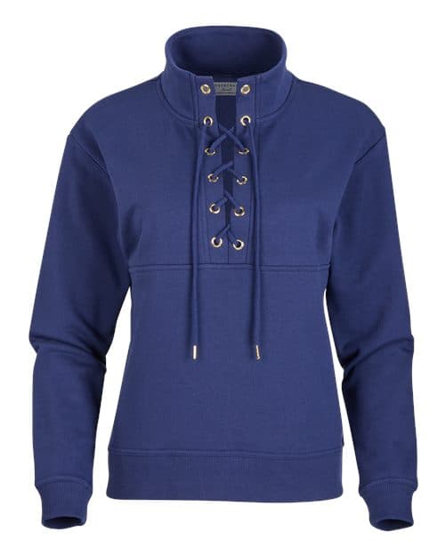 Women's Lace Up Pullover — Navy