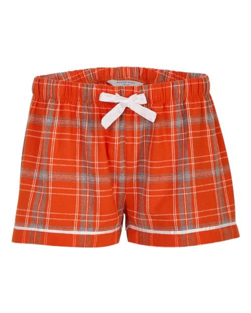 Women's Flannel Shorts — Burnt Orange Kingston Plaid