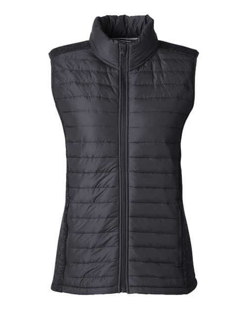 Women's Harbor Puffer Vest — Black/ Black Heather