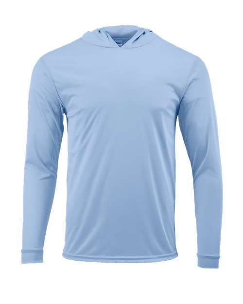 Youth Bahama Performance Hooded Long Sleeve T-Shirt — Blue Mist
