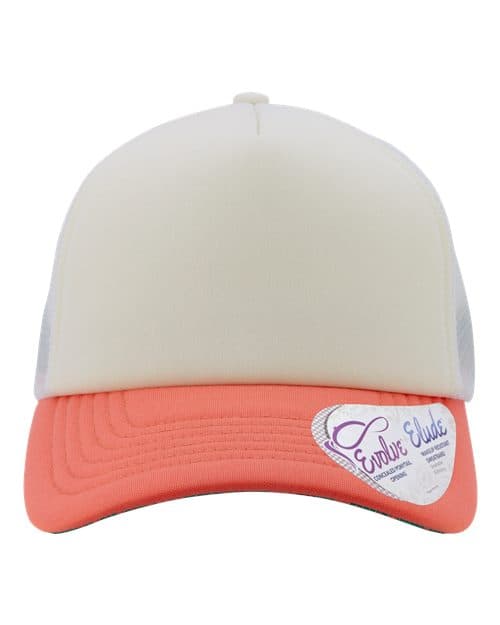 Women's Foam Trucker Cap — Ivory/ Sherbert/ White/ Floral