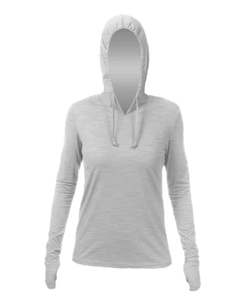 Women's Breeze Tech Hooded Long Sleeve T-Shirt — Alloy Heathered