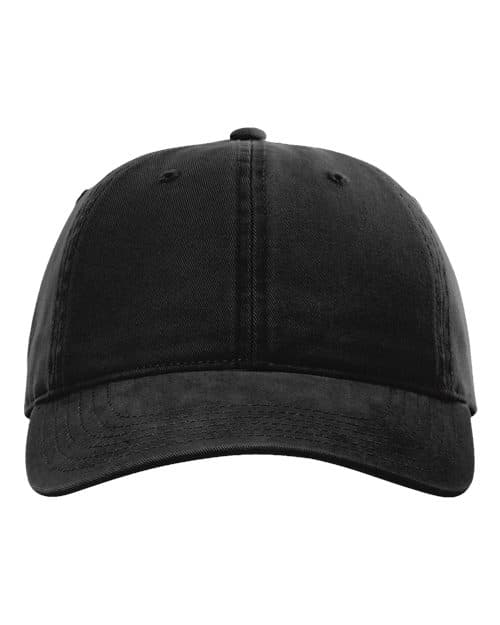 Peach Twill Dad Hat — Black