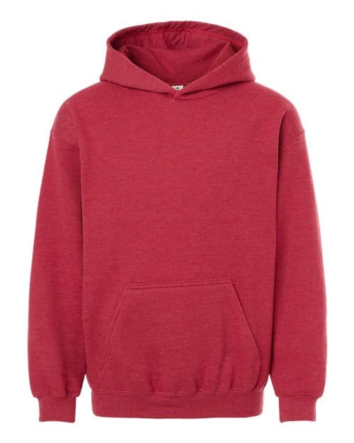 Youth Hooded Sweatshirt — Heather Red