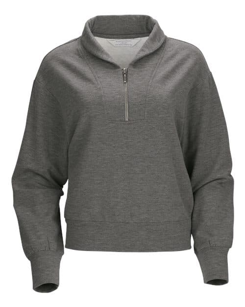 Women's Dream Crop Fleece Quarter-Zip — Black Heather