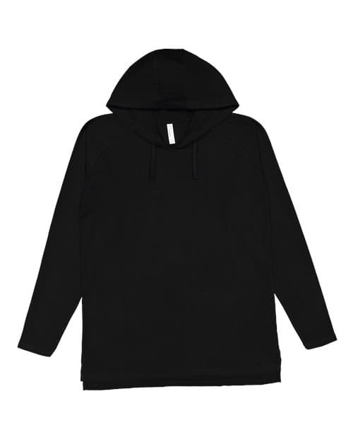 Unisex Fine Jersey Hooded Long Sleeve Raglan T-Shirt