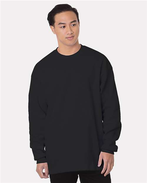 Men's USA-Made Heavyweight Waffle Knit Thermal — Black