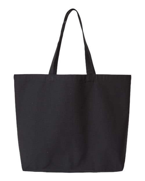 Jumbo Recycled Midweight Gusseted Canvas Tote — Recycled Black