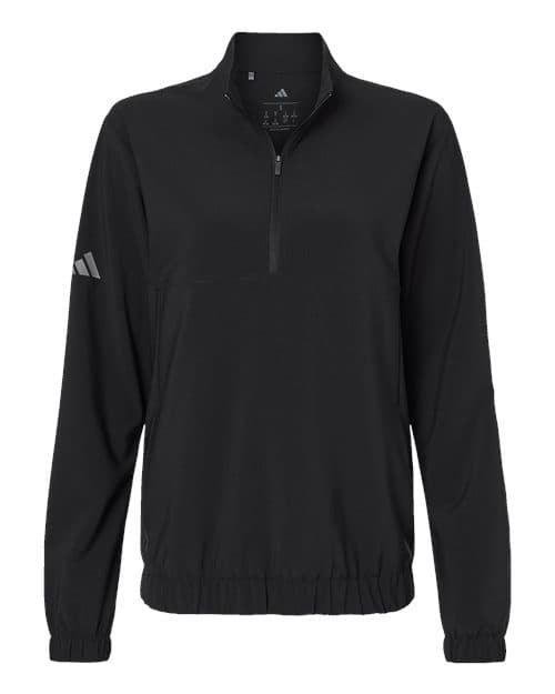 Women's Stretch Woven Half-Zip Pullover — Black