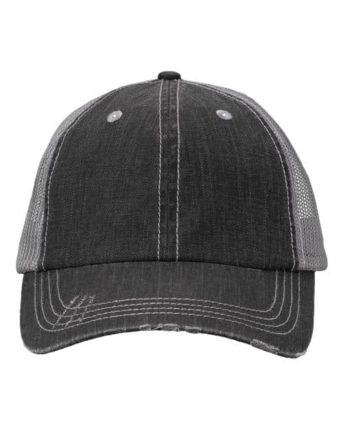 Contrast Stitch Cap — Black/ Grey