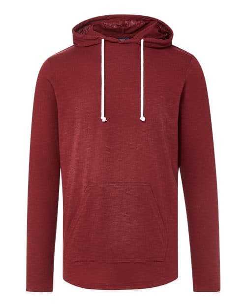Unisex Miles Slub Hooded Long Sleeve T-Shirt — Cinnamon