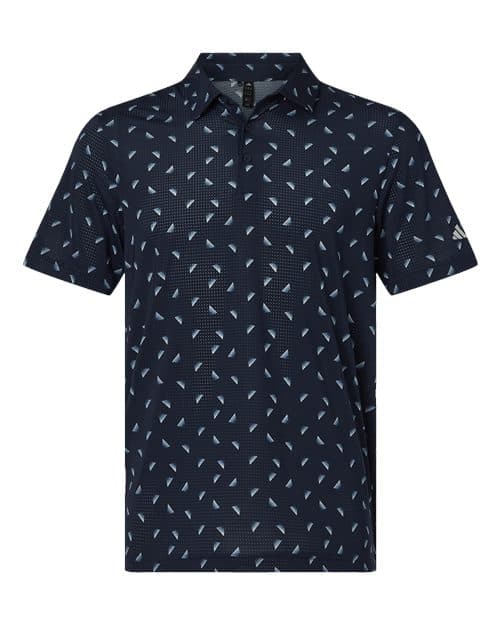 Men's Ultimate365 Mesh Print Polo — Collegiate Navy/ Wonder Silver