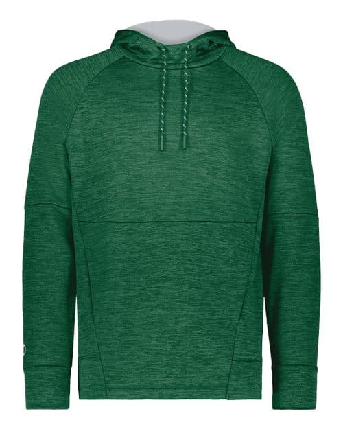 Men's All-Pro Performance Fleece Hooded Sweatshirt — Dark Green Heather/ Silver