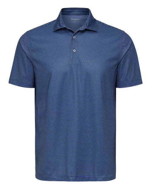 Men's Aiken Striped Polo — Blue Heather/ Navy