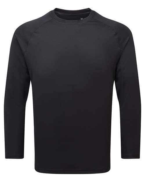 Unisex Panelled Long Sleeve Tech T-Shirt — Black