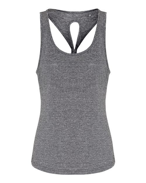 Women's Knot Back Venus Tank — Black Melange
