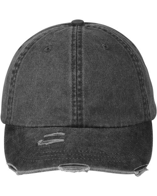 Classic Pigment Distressed Dad Hat — Black
