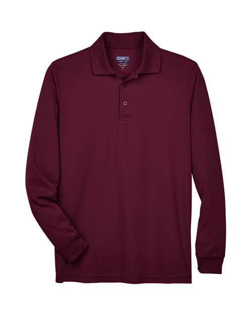 Men's Pinnacle Performance Long Sleeve Piqué Polo — Burgundy